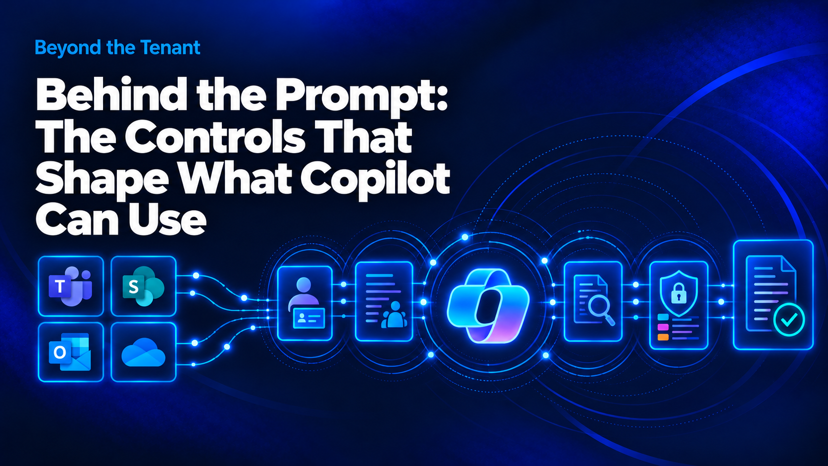 Beyond the Tenant cover for Behind the Prompt: The Controls That Shape What Copilot Can Use.